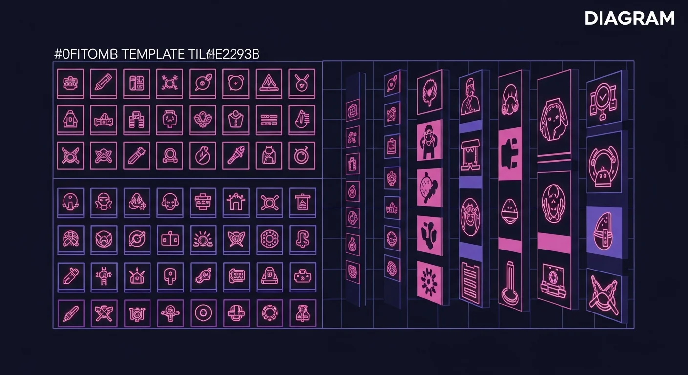 Diagrama abstrato mostrando dois layouts de painel de interface lado a lado — paleta azul e marinho, sem texto, sem rostos