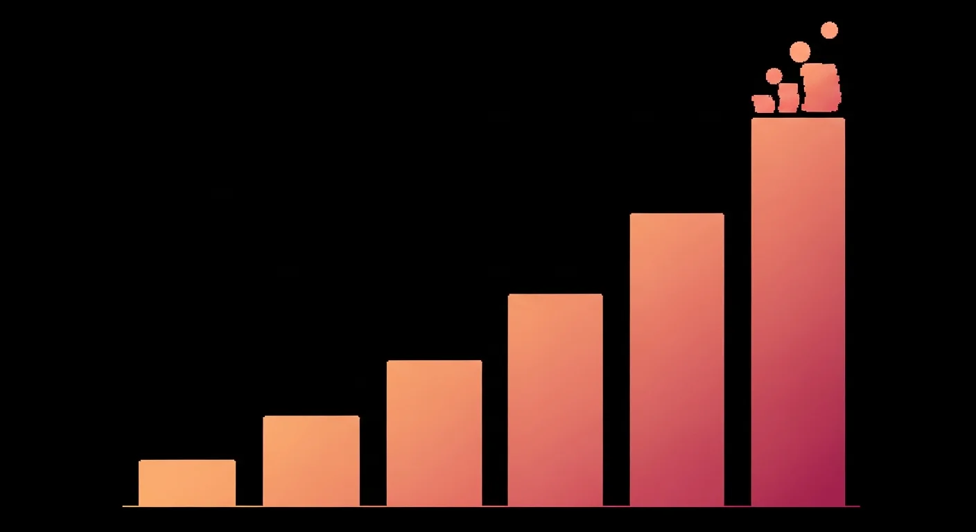 Abstract upward income progression chart for manhwa creator earnings by subscriber tier