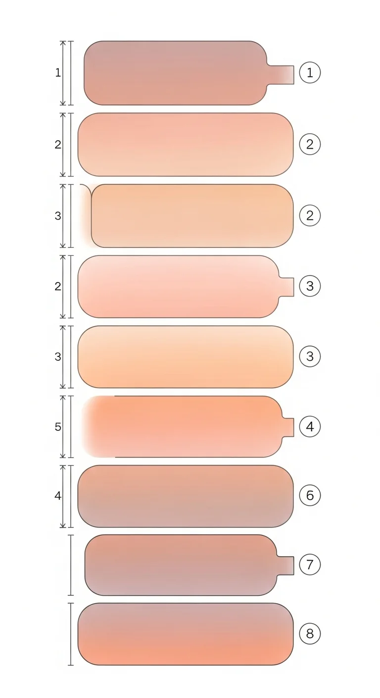 Vertical-scroll panel layout diagram showing how Webtoon Romance episodes flow