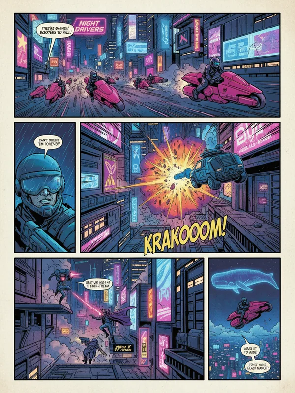 Neon Cyberpunk — AI comic art style by Comistitch