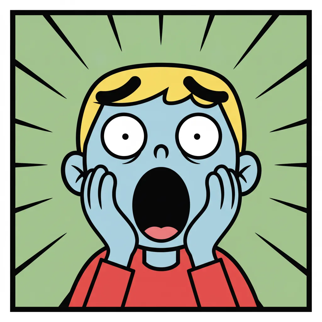 Cartoon panel showing exaggerated expression with bold linework