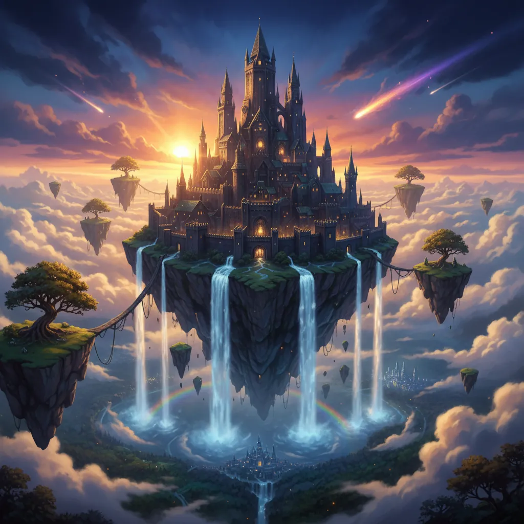 Epic fantasy battle scene with magic spells, warriors, and dramatic sky in wide-panel comic format
