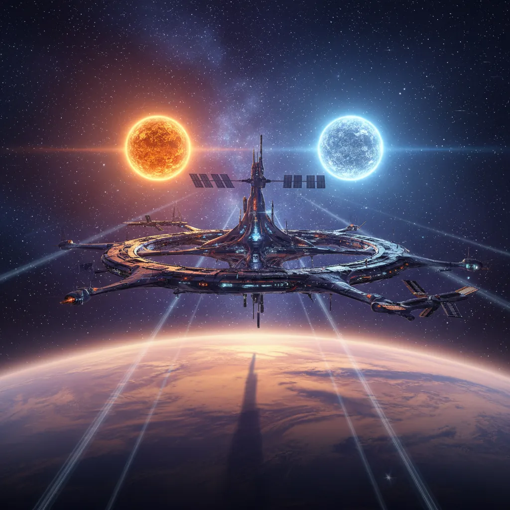 Space battle panel with multiple starships firing energy weapons against a nebula backdrop in vivid color