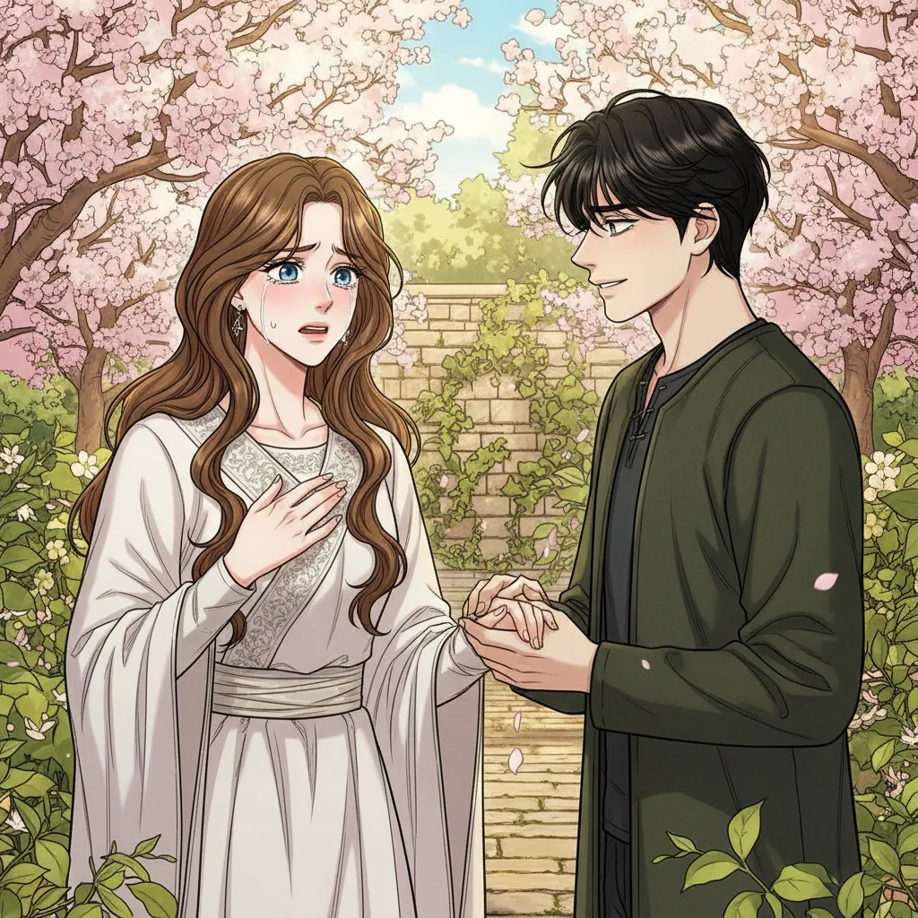 Webtoon romance scene with consistent characters across multiple scroll panels
